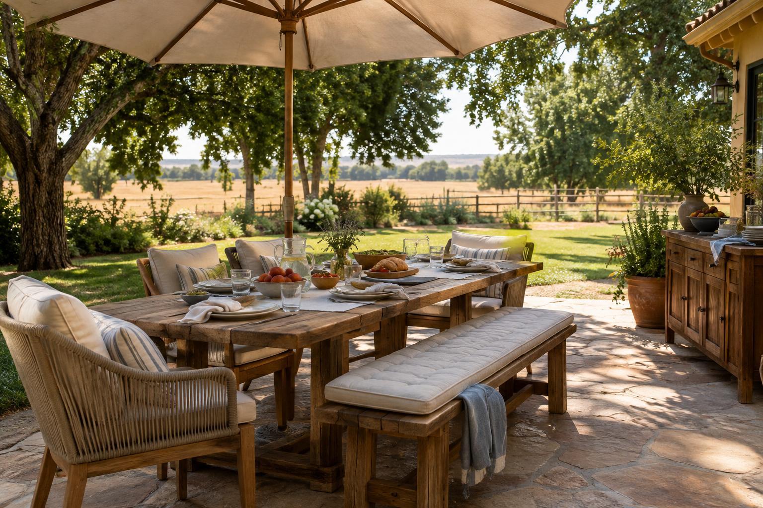 How to Set Up Shade and Comfortable Seating for a Backyard Meal